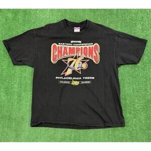 Philadelphia 76Ers 2001 Eastern Conference Champions T Shirt Mens Xl Iverson